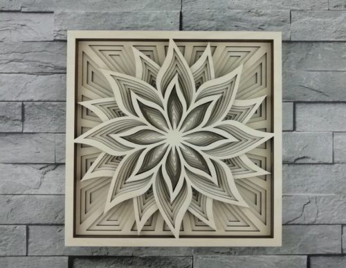 Mándala floral decorativo multicapa para corte láser - Ideal para manualidades y decoraciones