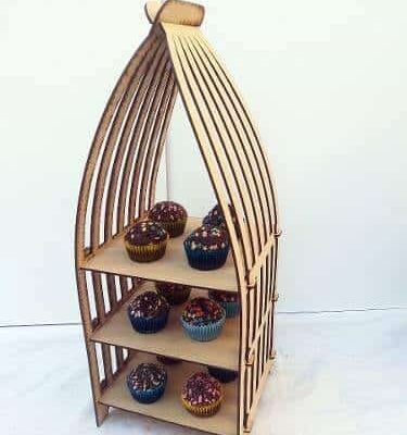 Canasta para exhibir cupcakes atractivamente