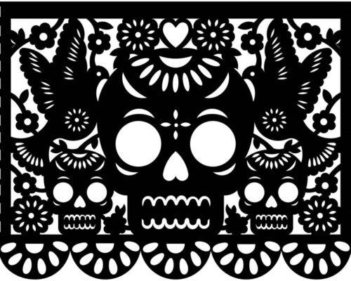 Papel Picado de Calavera: Decoración Festiva para el Día de Muertos