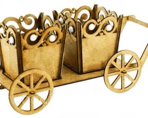 Carreta Doble con Cestas: Práctica y Funcional