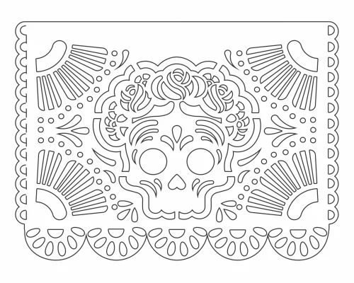 Papel Picado de Corona de Flores: Decoración Mexicana Tradicional