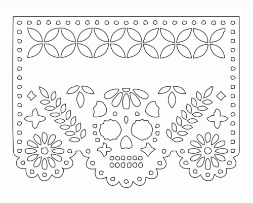 Papel Picado Calaveras y Flores: Decoración Festiva