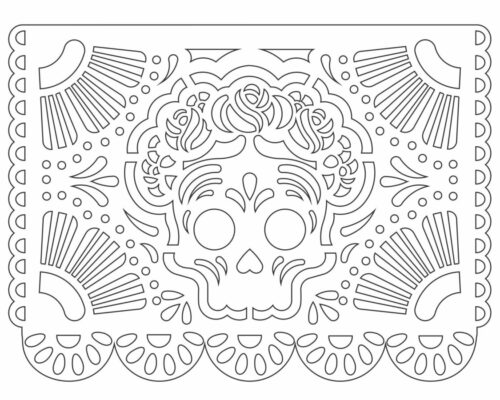 Papel Picado Decorativo "Corona de Flores"