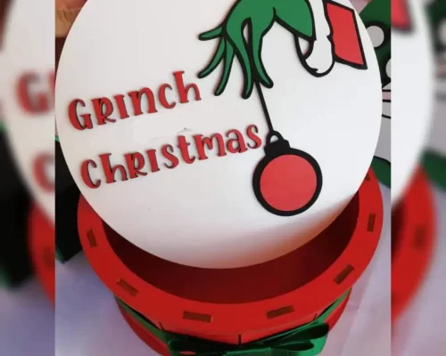 Caja redonda decorativa para Navidad