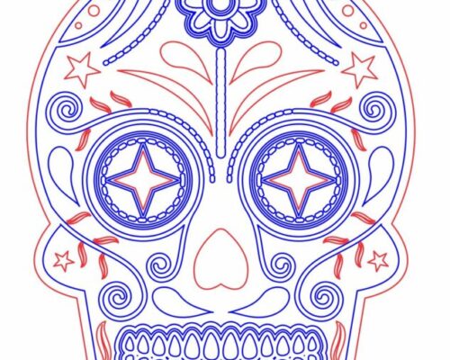 Esfera de Calavera con Diseño de Espirales