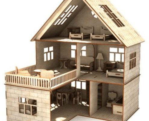 Casa de muñecas con terraza: diseño y decoración creativa