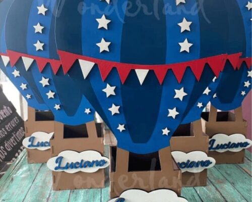 Centro de mesa globo aerostático decorativo