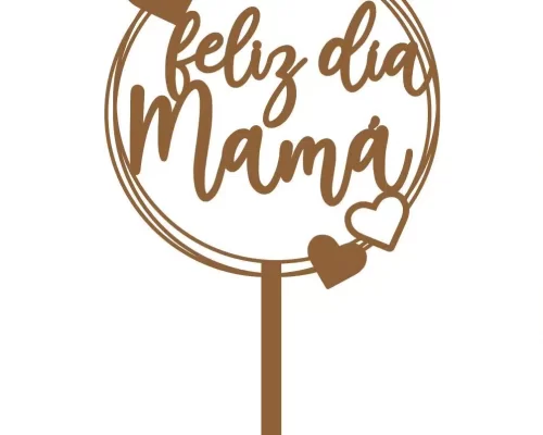 Cake topper redondo para el Día de la Madre