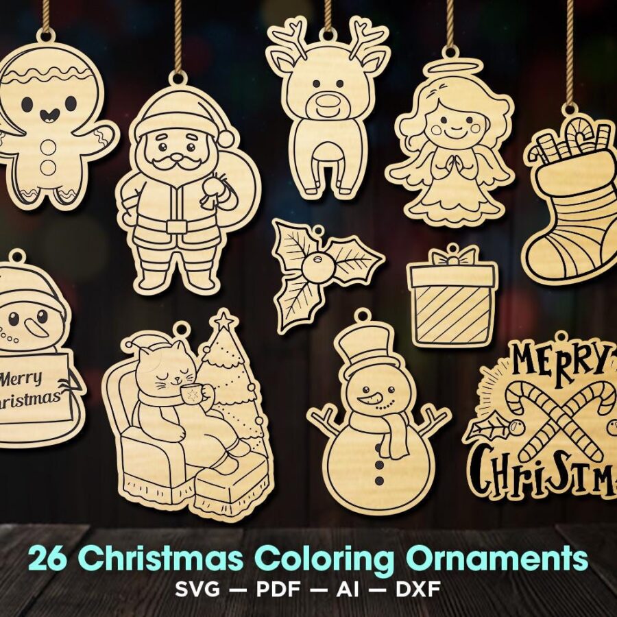 Adornos navideños infantiles SVG para corte láser - Decoraciones ...