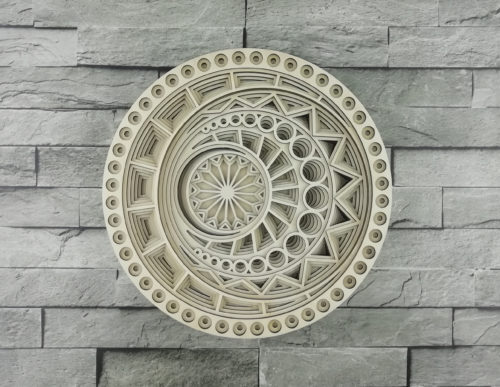 Mándala Solar y Lunar para Corte Láser - Diseño Creativo y Decorativo Personalizado